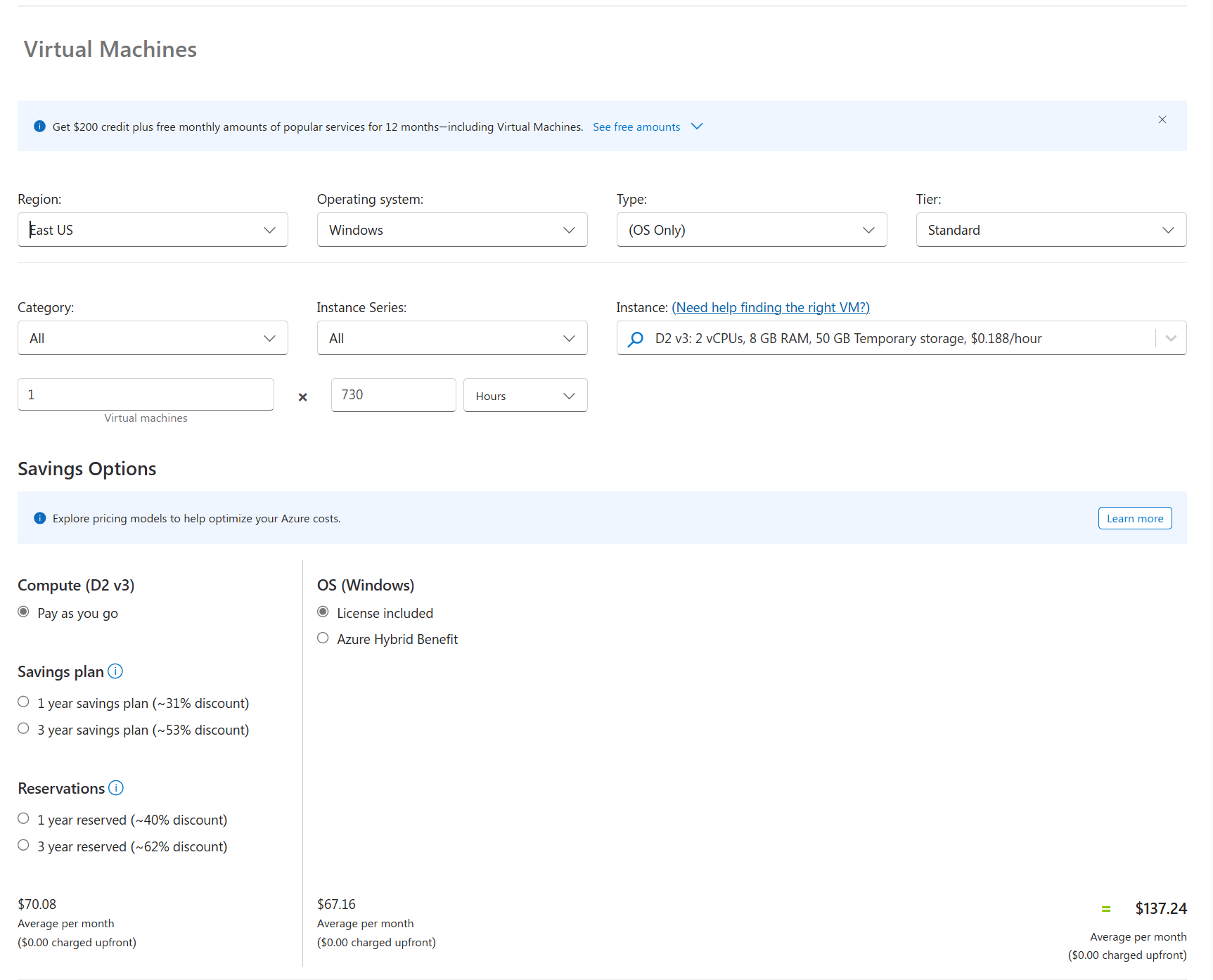 Pricing Calculator after Fluent UI migration - modern components